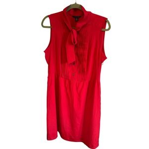 Tommy Hilfiger Red Dress Size 16 Sleeveless Bow Neck Pintuck Career‎